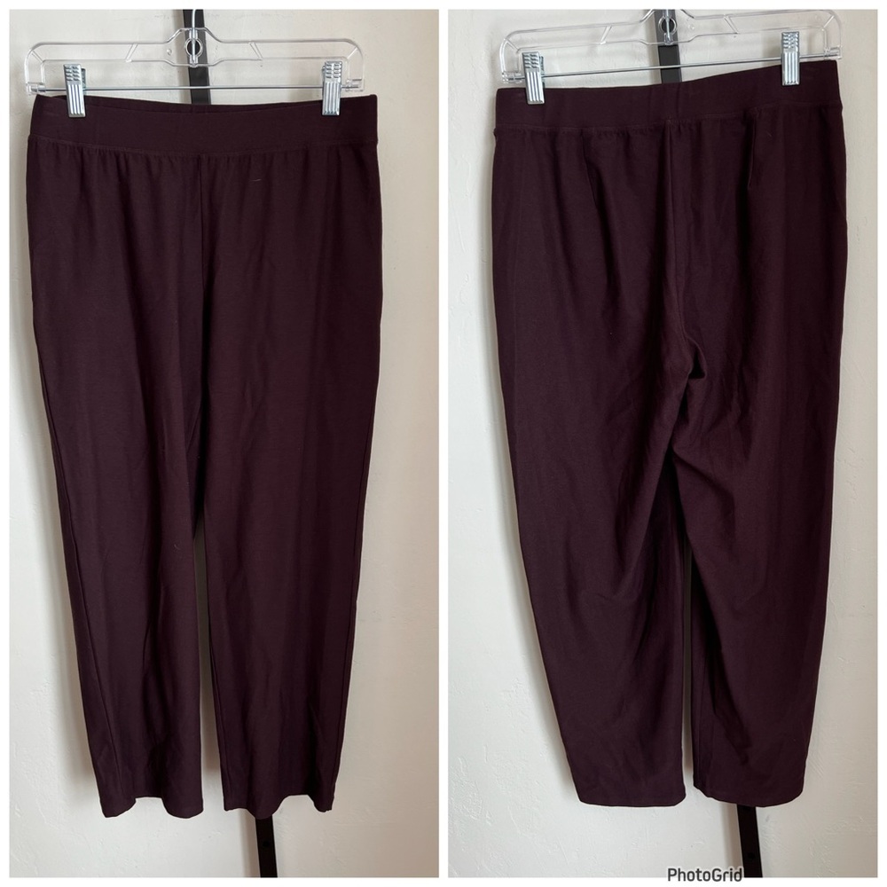 Eileen Fisher Pull On Crepe Pants - Eggplant Petite Small - Picture 2 of 4